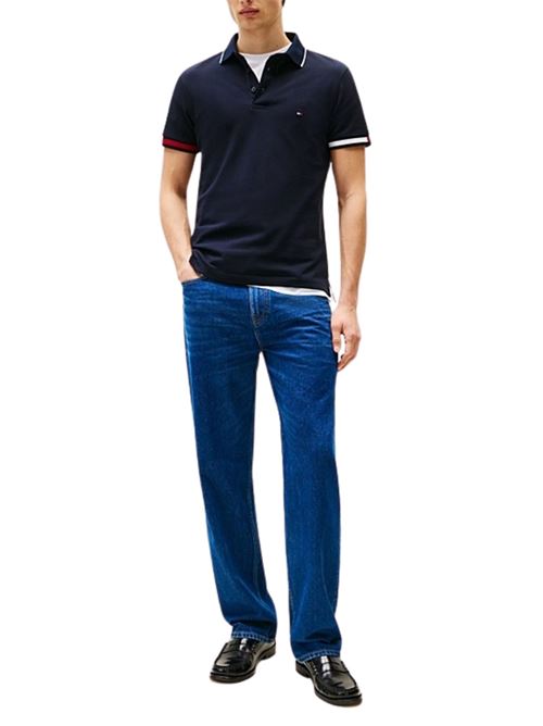 Polo uomo blu in cotone Tommy Hilfiger | MW0MW38458DW5